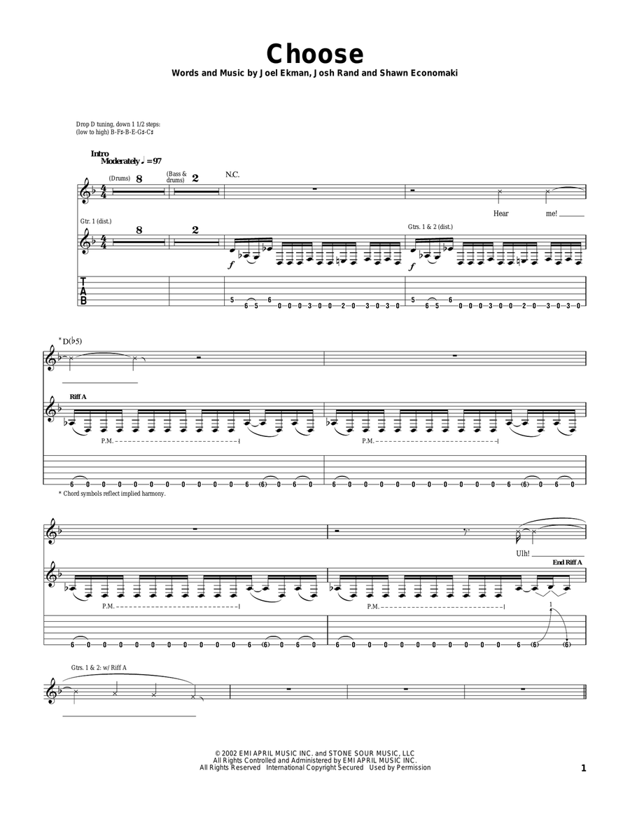 Choose Choose Electric Guitar scores gallery preview page 1