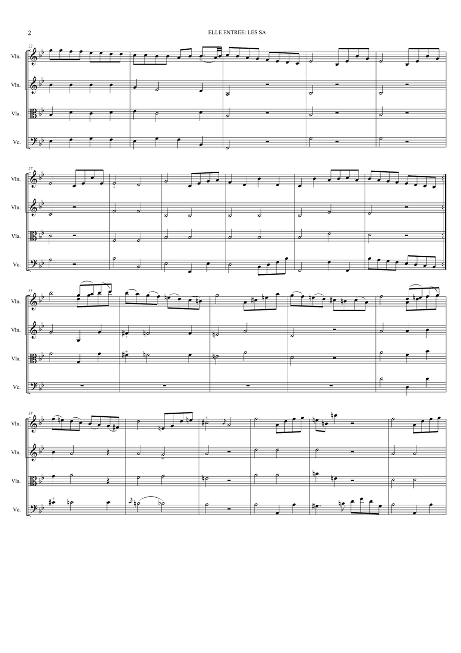 Les Indes Galantes - Les Sauvages String Quartet scores gallery preview page 4