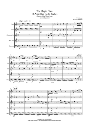 Mozart: The Magic Flute K620 No.14.Aria (Der Holle Rache) (Queen of the Night's Aria) - wind quintet
