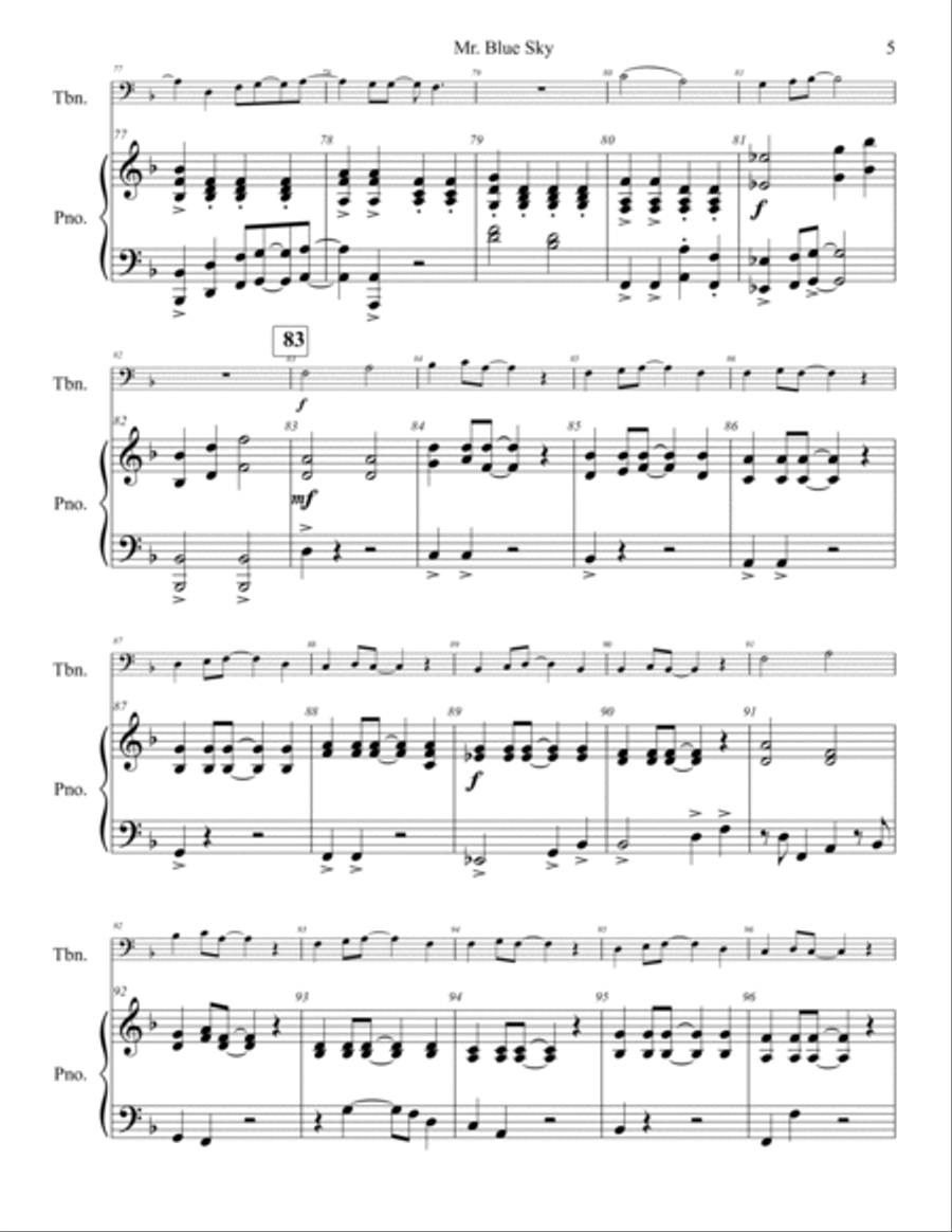 Mr. Blue Sky Piano scores gallery preview page 6