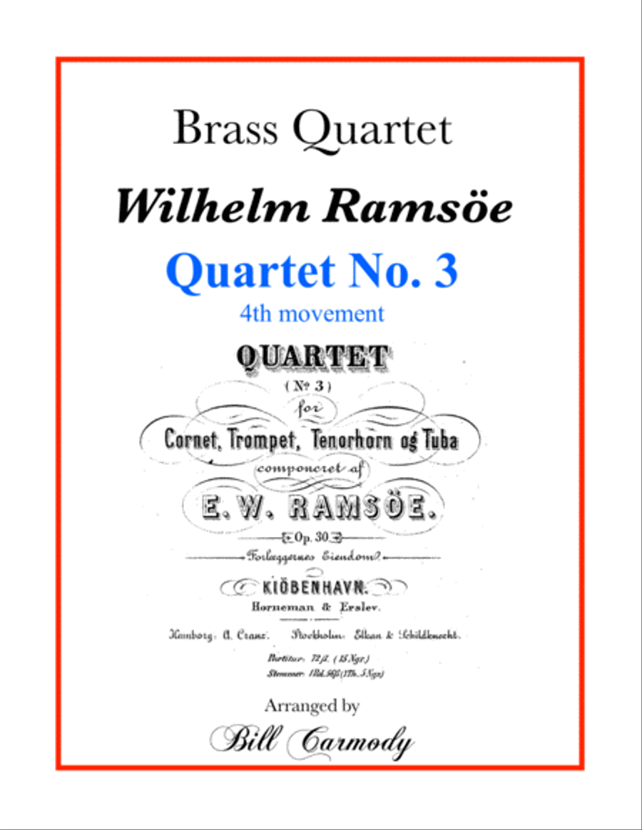 Ramsoe Brass Quartet No. 3, 4th mvt. Brass Quartet scores gallery preview page 1