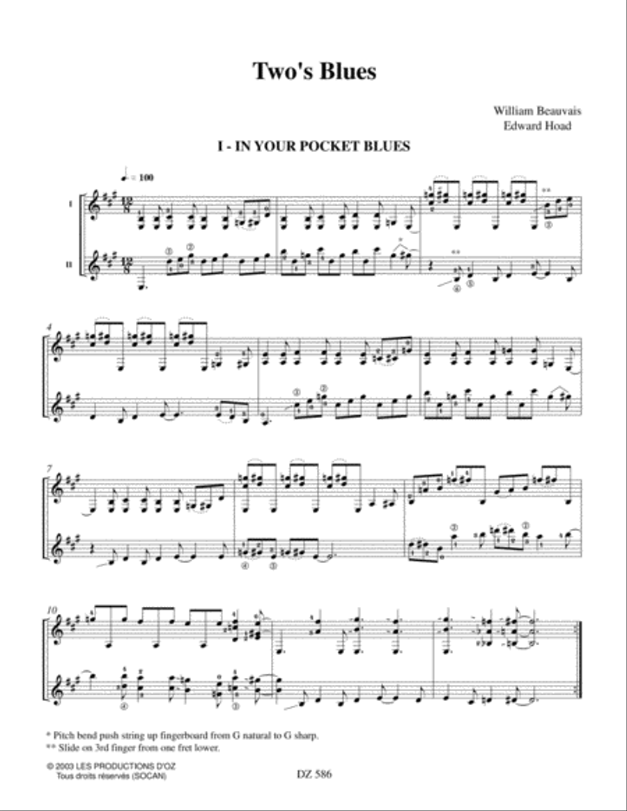 Two's Blues Two's Blues Electric Guitar scores gallery preview page 3