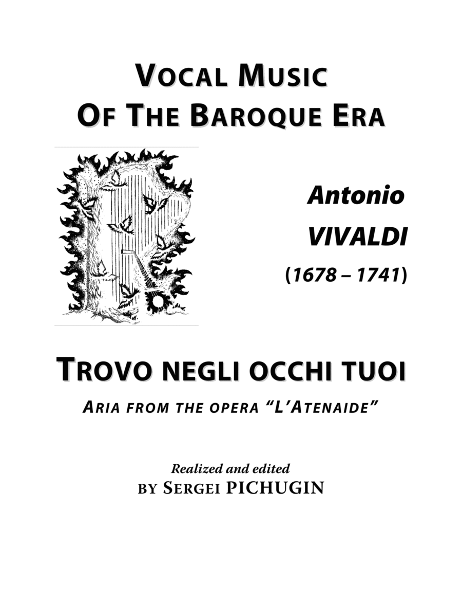 VIVALDI Antonio: Trovo negli occhi tuoi, aria from the opera "L'Atenaide", arranged for Voice and Pi