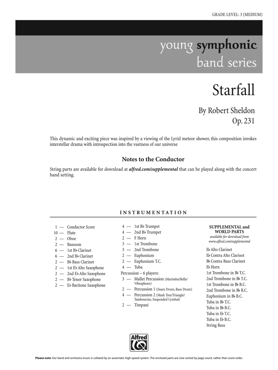 Starfall: Score Concert Band scores gallery preview page 1