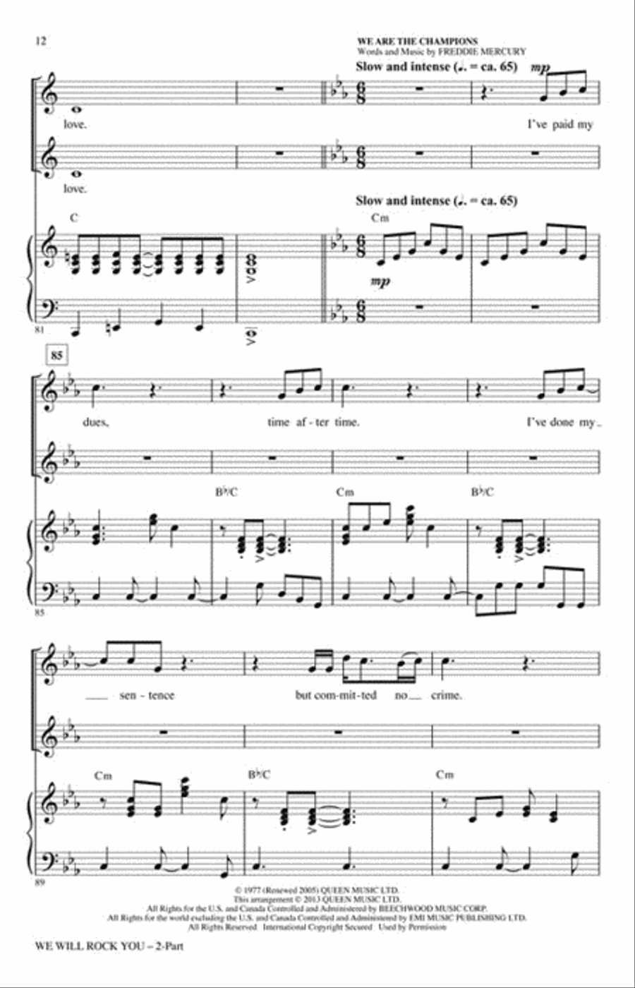 We Will Rock You (Medley) 2-Part scores gallery preview page 4