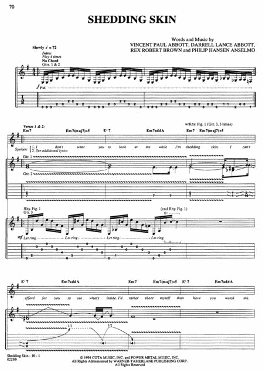 Pantera Guitar Anthology Electric Guitar scores gallery preview page 2