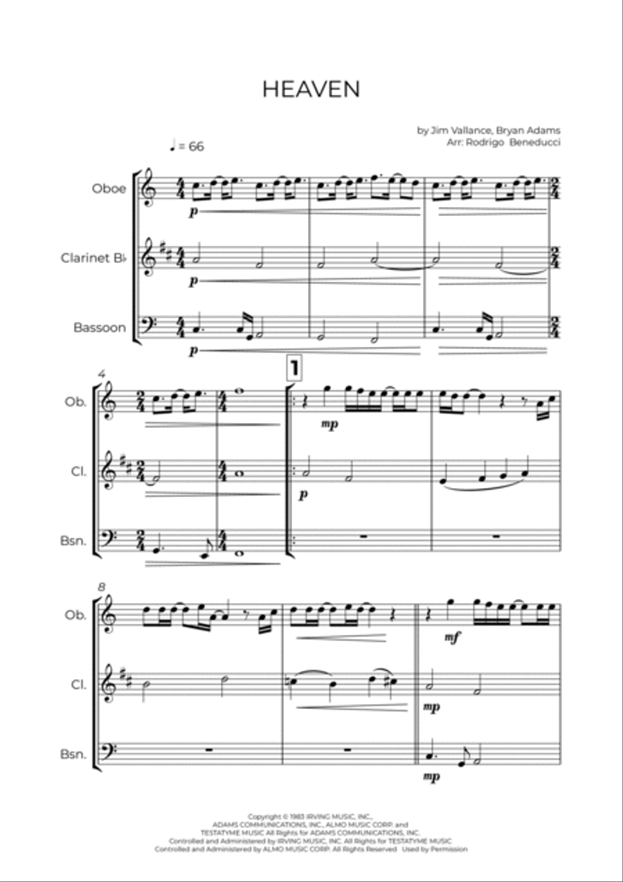 Heaven Woodwind Trio scores gallery preview page 2