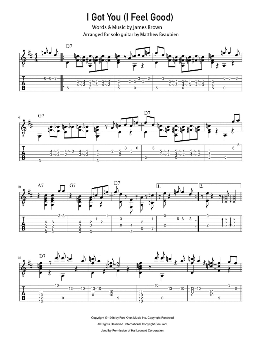 I Got You (i Feel Good) Acoustic Guitar scores gallery preview page 1