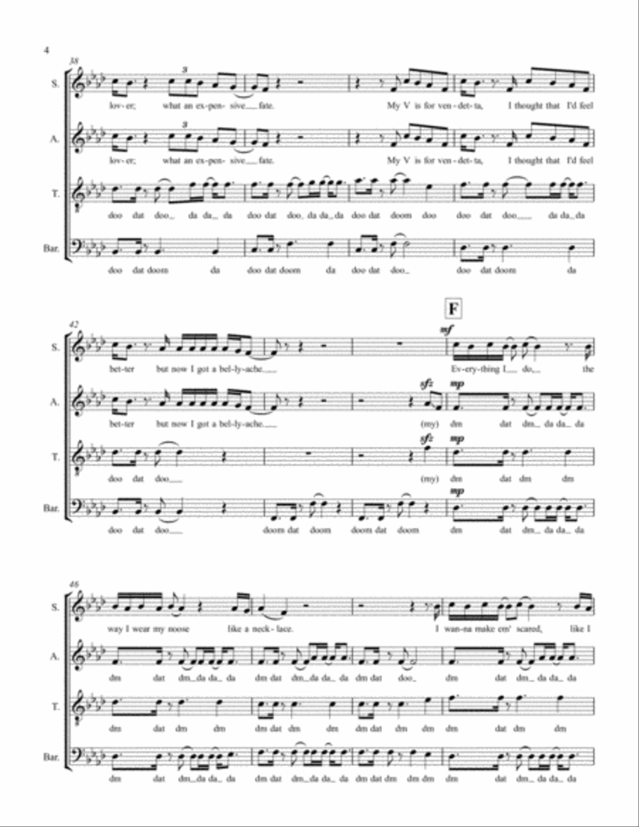 Bellyache Bellyache 4-Part scores gallery preview page 4