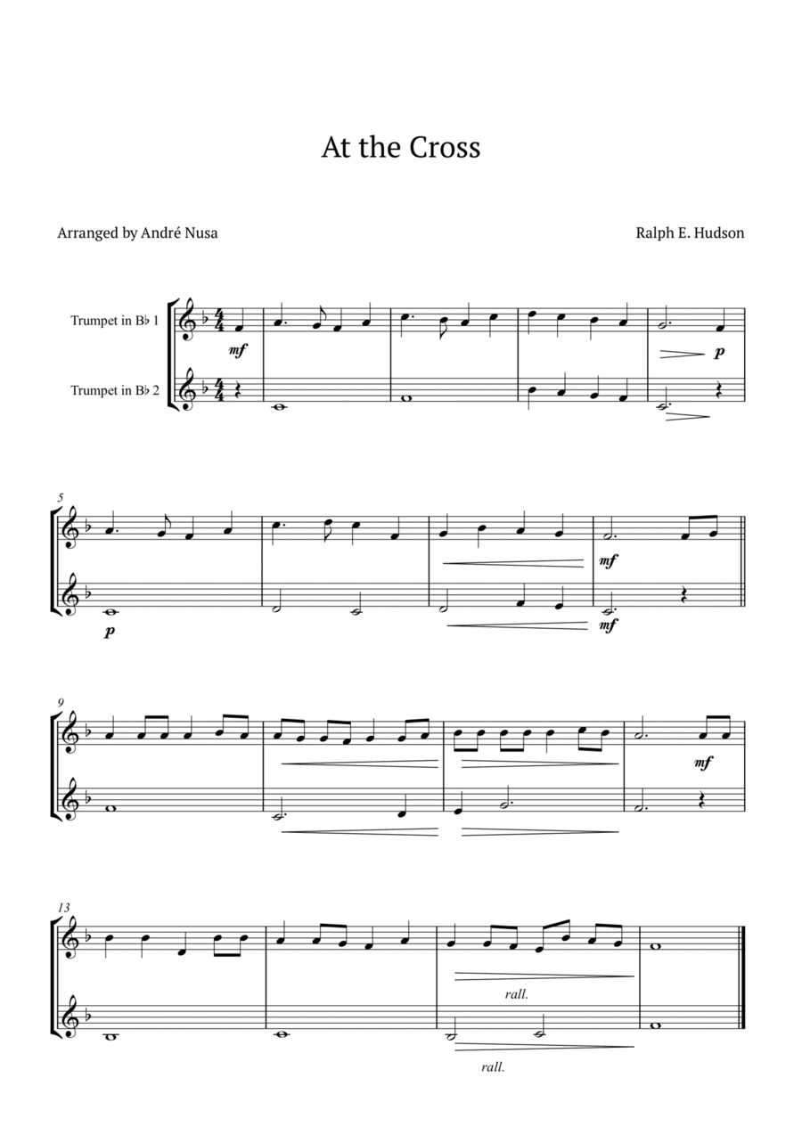 At the Cross Trumpet Duet scores gallery preview page 1