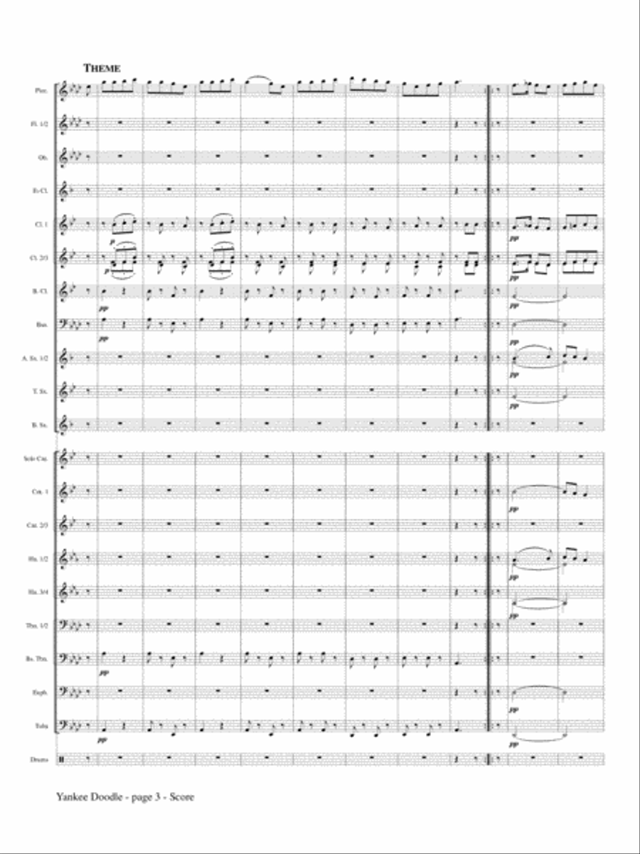 Yankee Doodle for Piccolo and Concert Band Concert Band scores gallery preview page 4