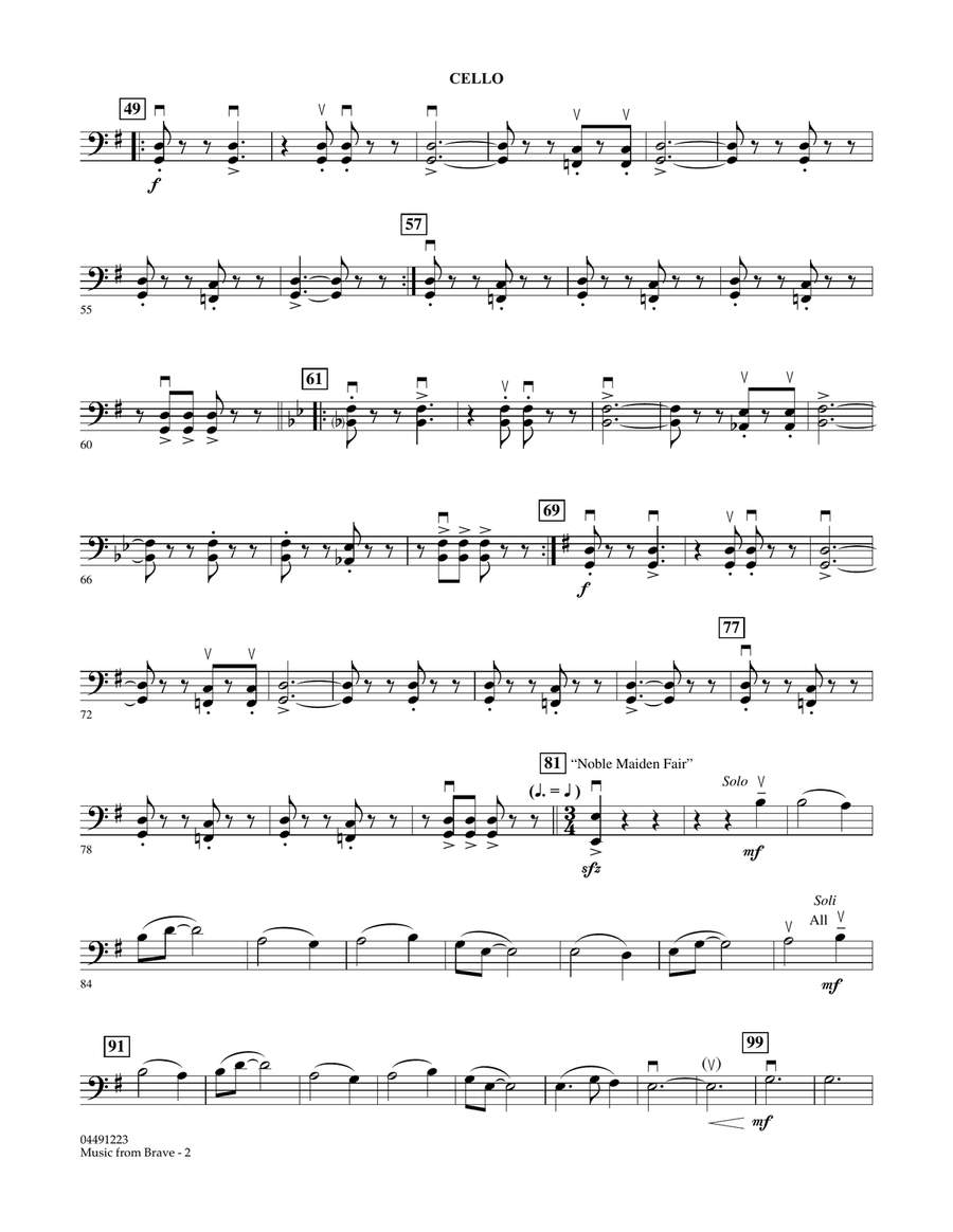 Music From Brave - Cello Orchestra scores gallery preview page 2