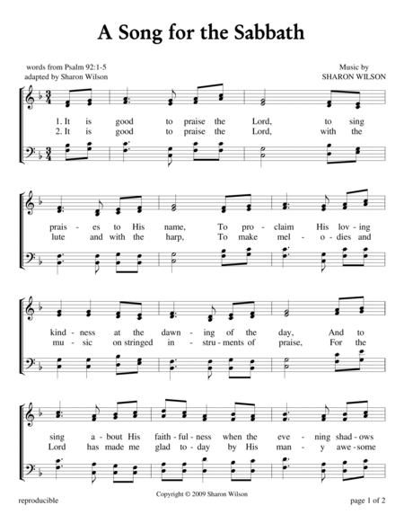 A Song for the Sabbath - Psalm 92 (Sabbath Celebration) image number null
