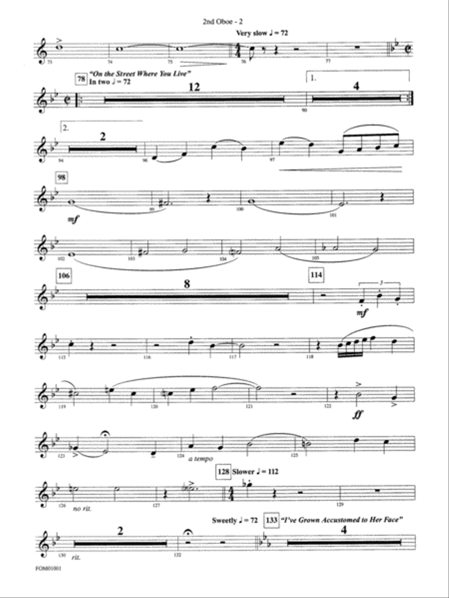 My Fair Lady (Medley): 2nd Oboe Full Orchestra scores gallery preview page 2