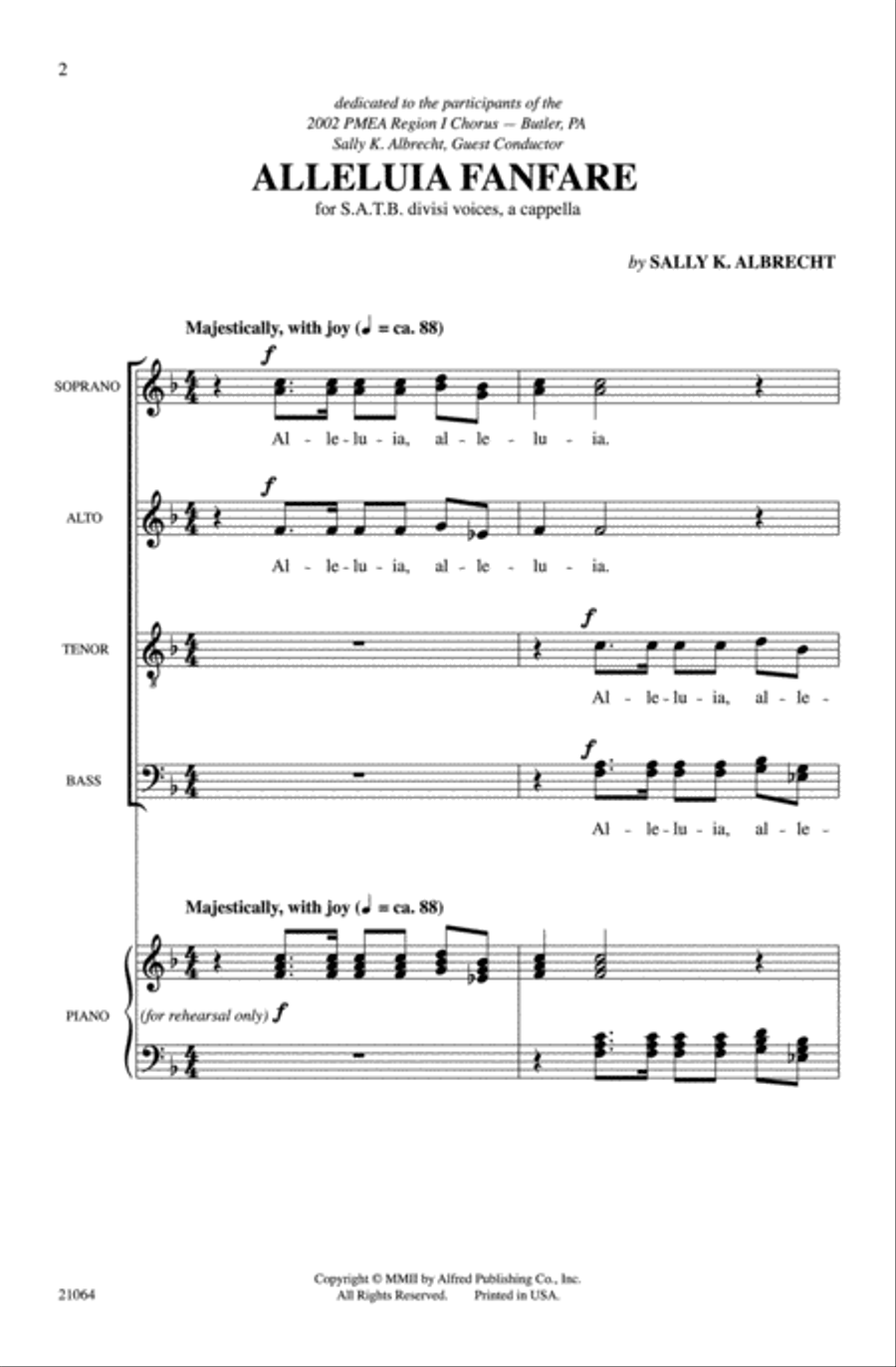 Alleluia Fanfare Alleluia Fanfare 4-Part scores gallery preview page 2