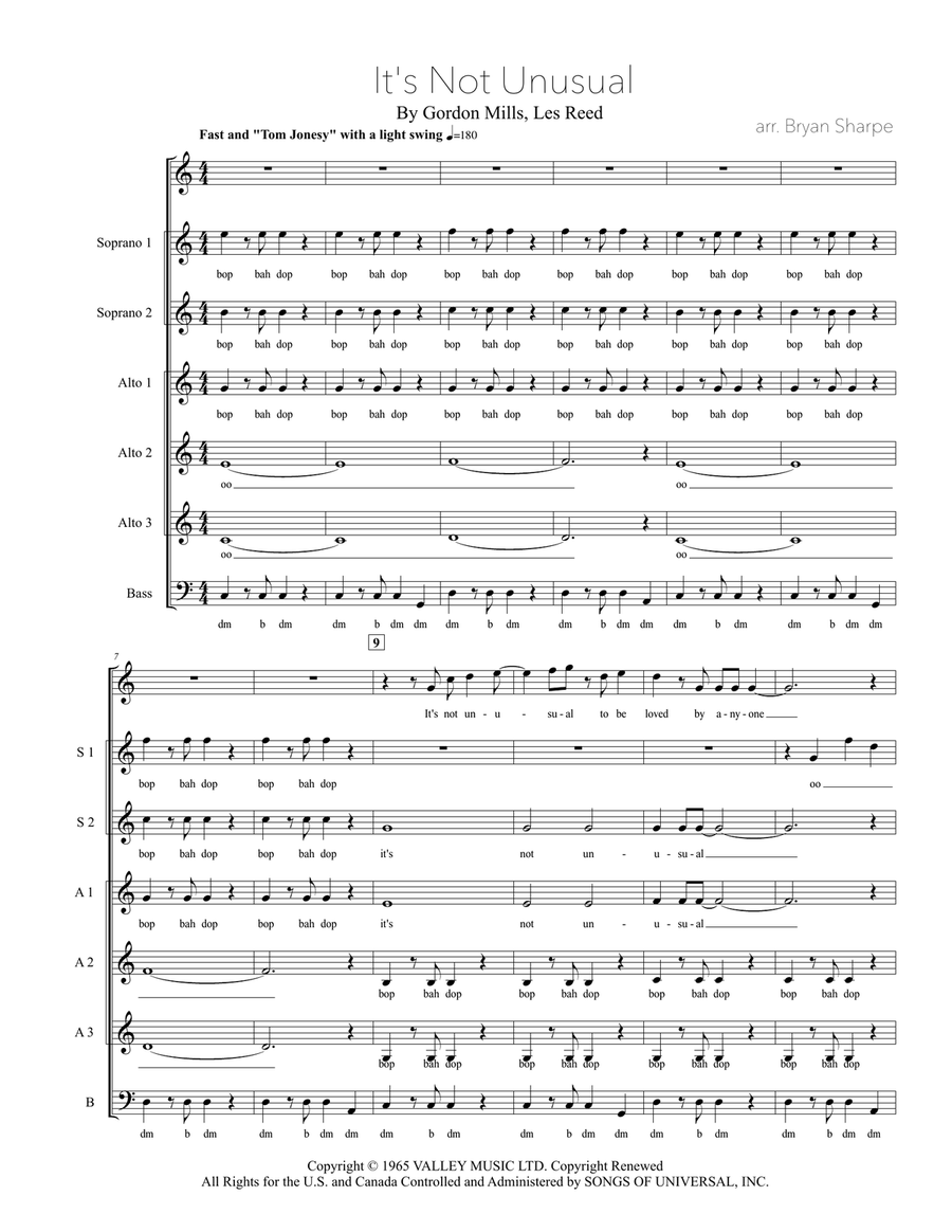 It's Not Unusual 4-Part scores gallery preview page 1