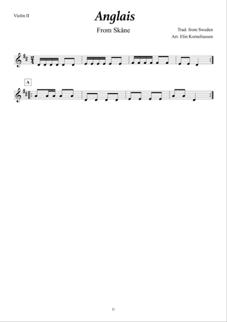 Anglais from Skåne - Swedish Folk Dance for Junior String Orchestra String Orchestra scores gallery preview page 3