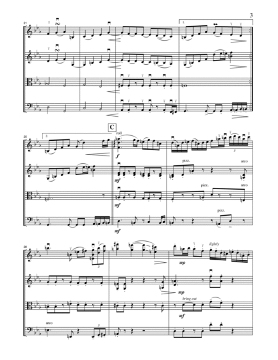 Tanguori (string quartet) String Quartet scores gallery preview page 3