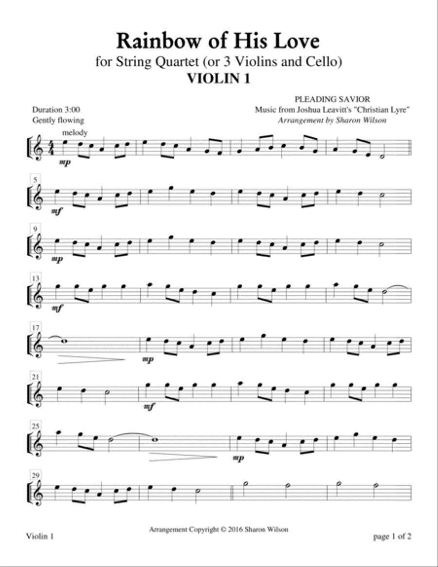 Rainbow of His Love (for String Quartet) String Quartet scores gallery preview page 3