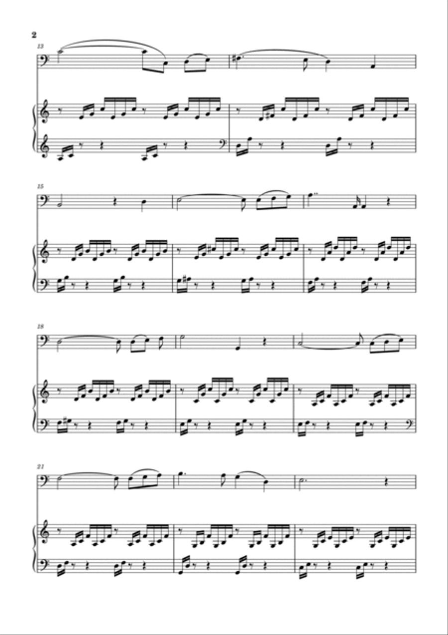 Ave Maria (Bach-Gounod) in C Major for Piano and Cello Piano scores gallery preview page 2