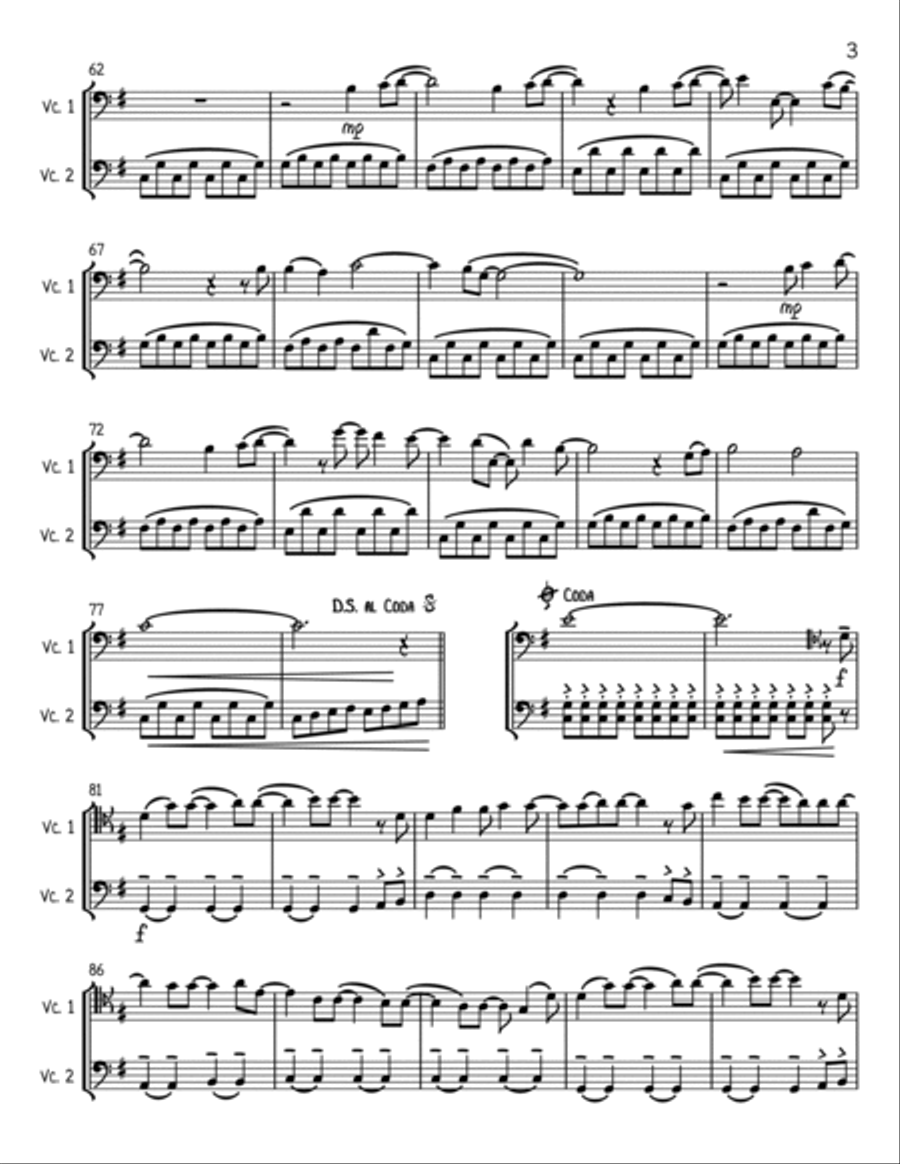 A Million Dreams String Duet scores gallery preview page 3