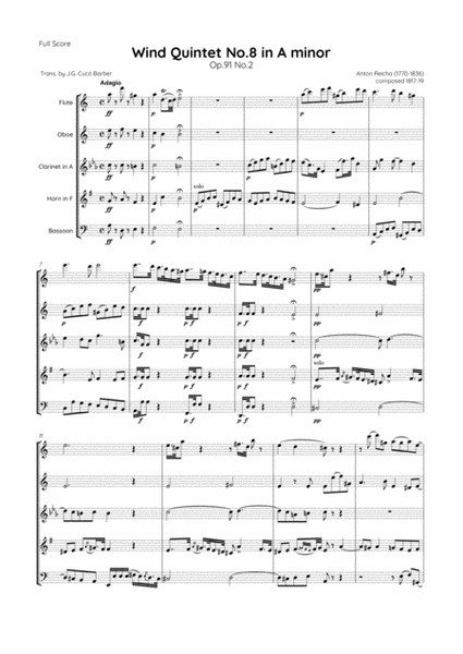 Reicha - Wind Quintet No.8 in A minor, Op.91 No.2