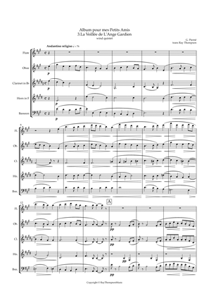 Pierné: Album pour mes Petits Amis Op.14 - 3.La Veillée de L'Ange Gardien - wind quintet