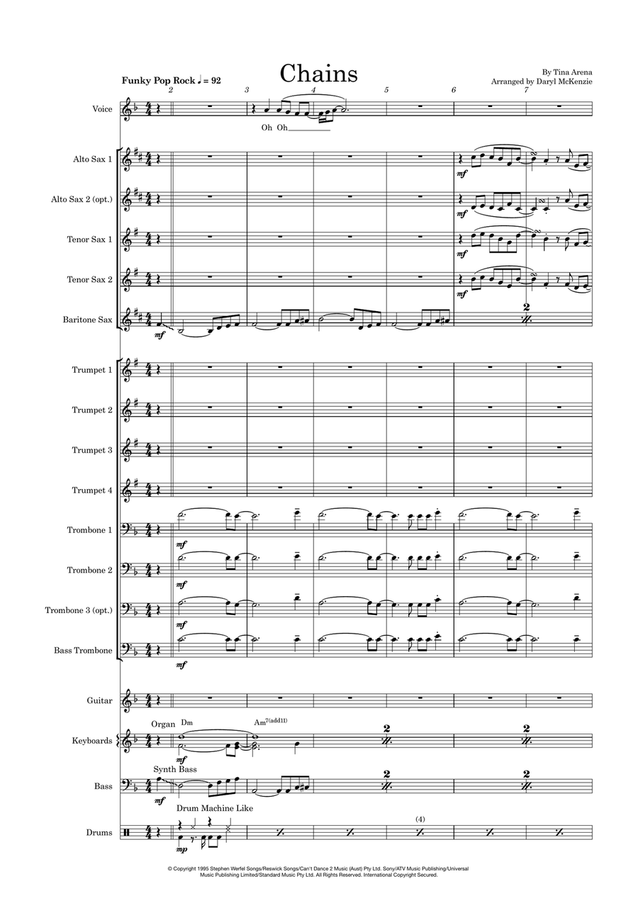 Chains Jazz Ensemble scores gallery preview page 1