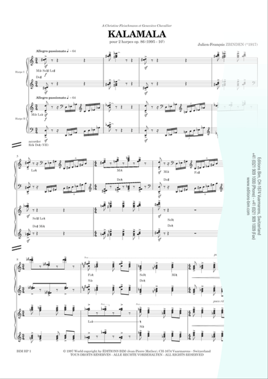 Kalamala Harp scores gallery preview page 2