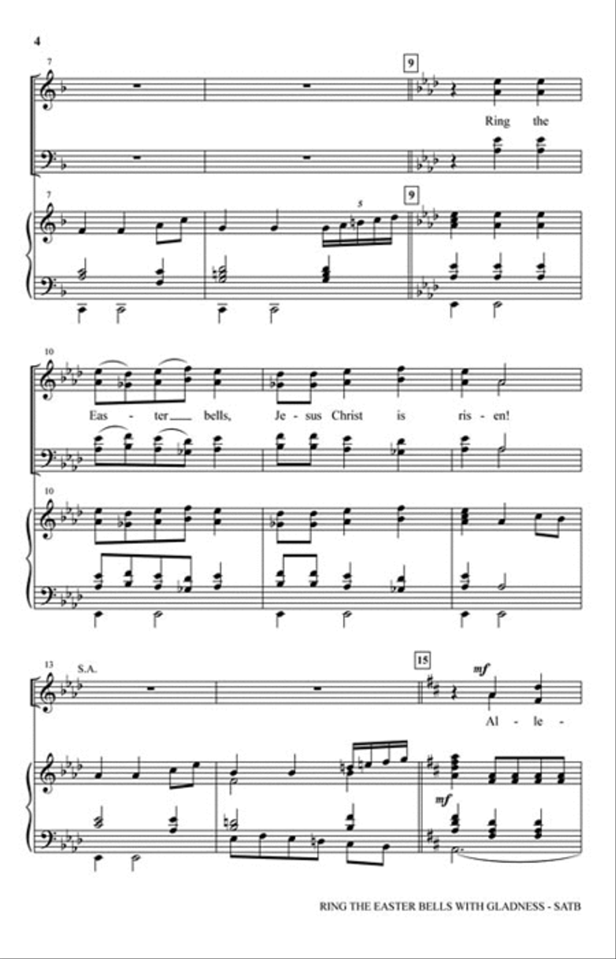 Ring the Easter Bells with Gladness Choir scores gallery preview page 3
