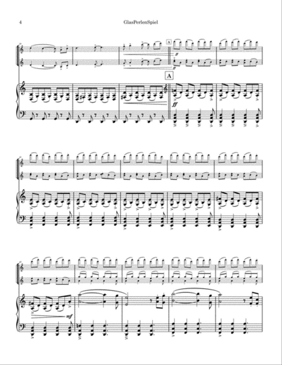 GlasPerlenSpiel - Double Concerto for 2 violins String Duet scores gallery preview page 4