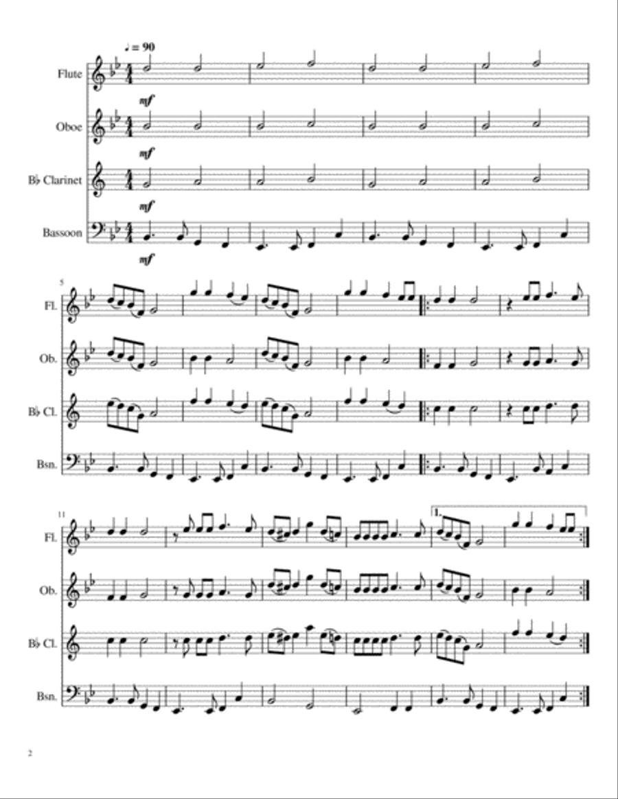 All I Have To Do Is Dream Woodwind Quartet scores gallery preview page 2