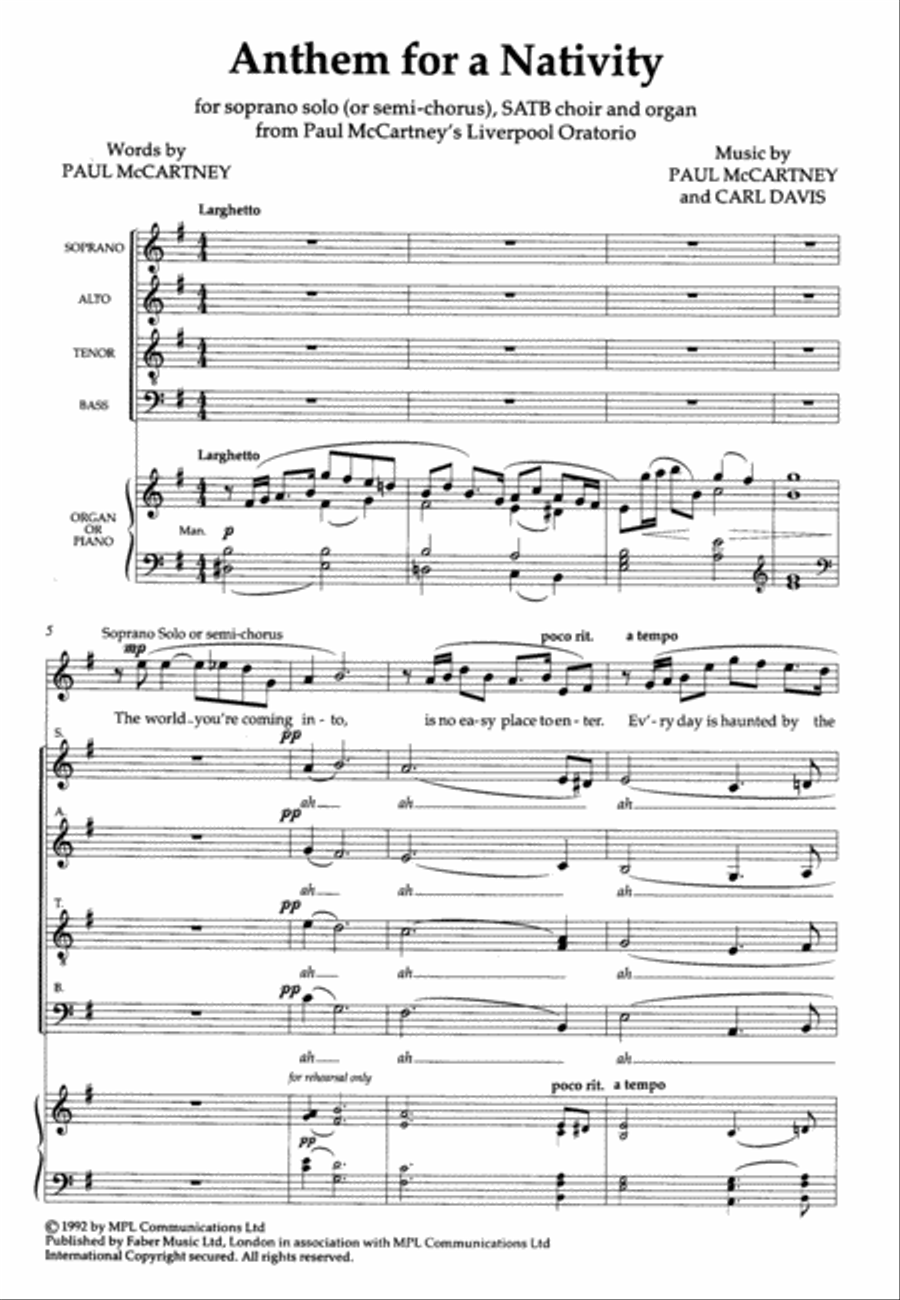 Anthem for a Nativity (from the Liverpool Oratorio) 4-Part scores gallery preview page 2