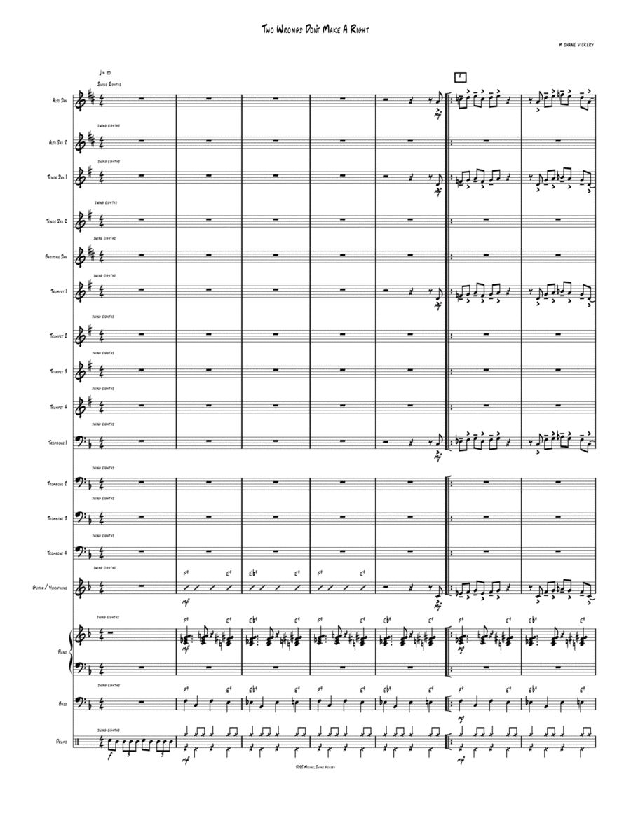 Two Wrongs Don't Make A Right Jazz Ensemble scores gallery preview page 1