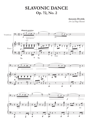 Slavonic Dance Op. 72 No. 2 for Trombone and Piano