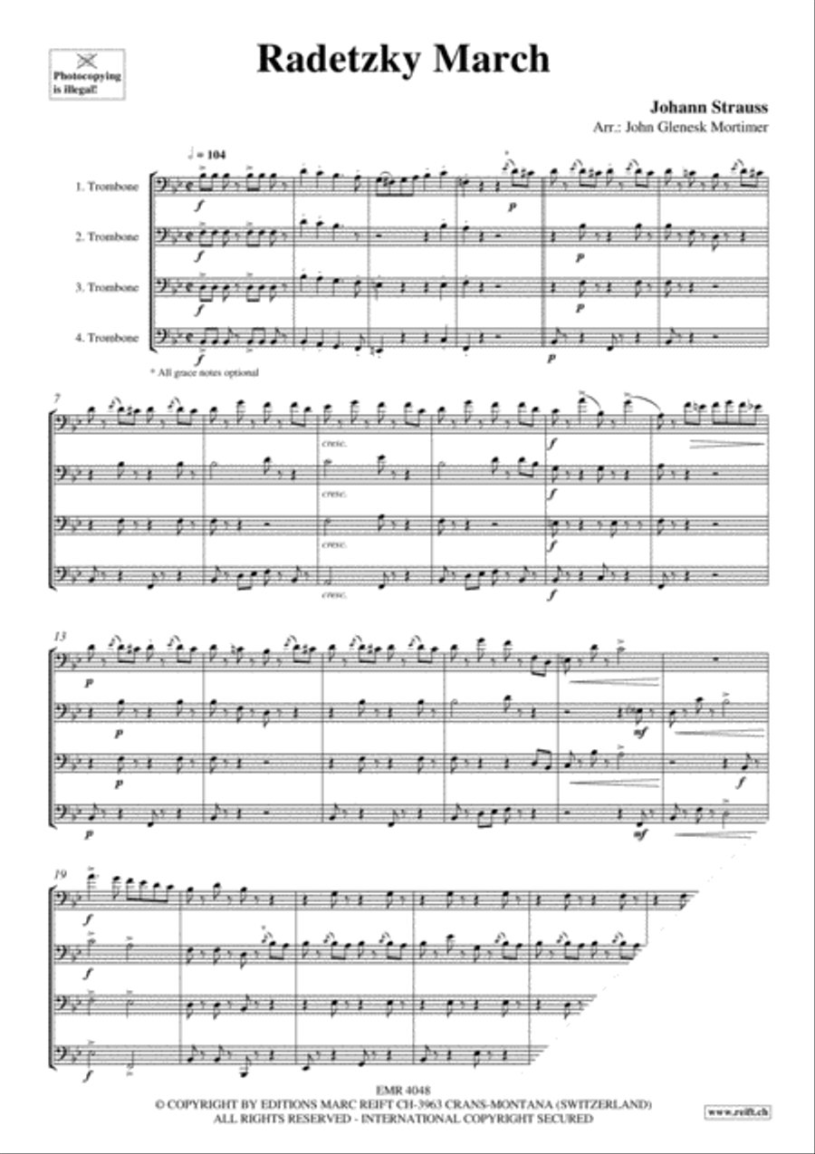 Radetzky March Radetzky March Trombone Quartet scores gallery preview page 3