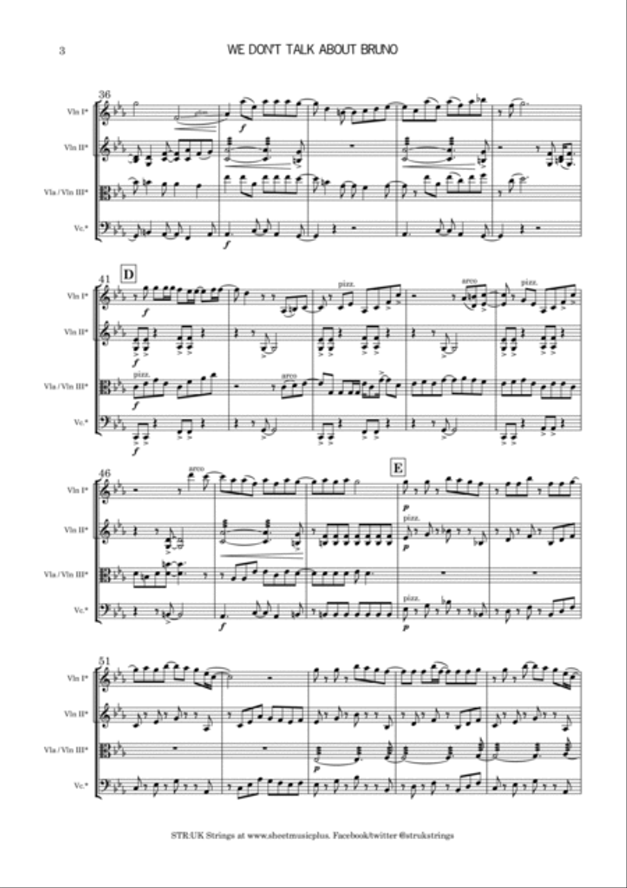 We Don't Talk About Bruno String Quartet scores gallery preview page 4
