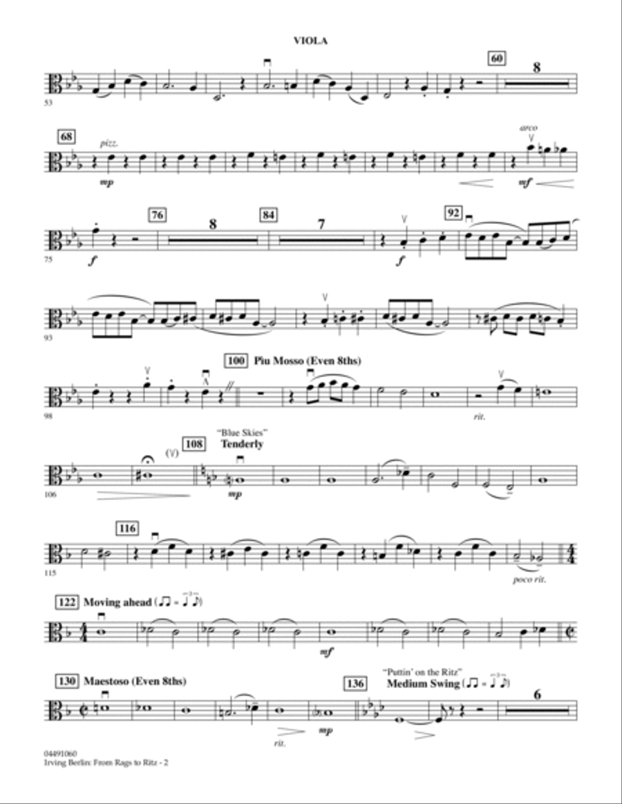 Irving Berlin: From Rags To Ritz - Viola Orchestra scores gallery preview page 2