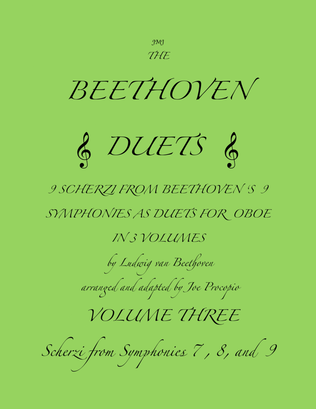 The Beethoven Duets For Oboe Volume 3 Scherzi 7, 8 and 9