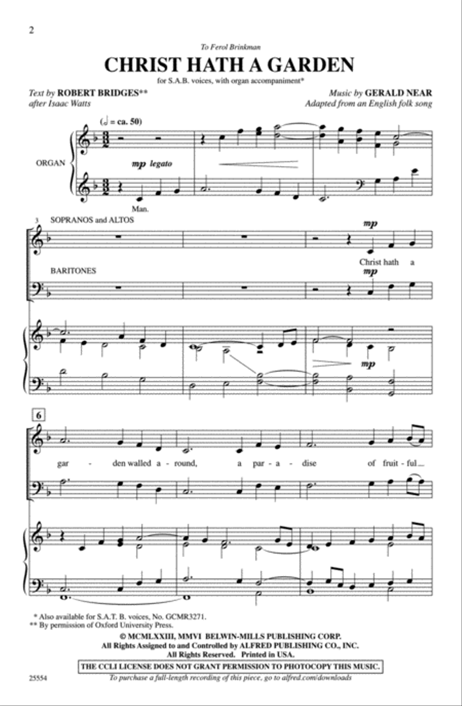 Christ Hath a Garden 3-Part scores gallery preview page 2