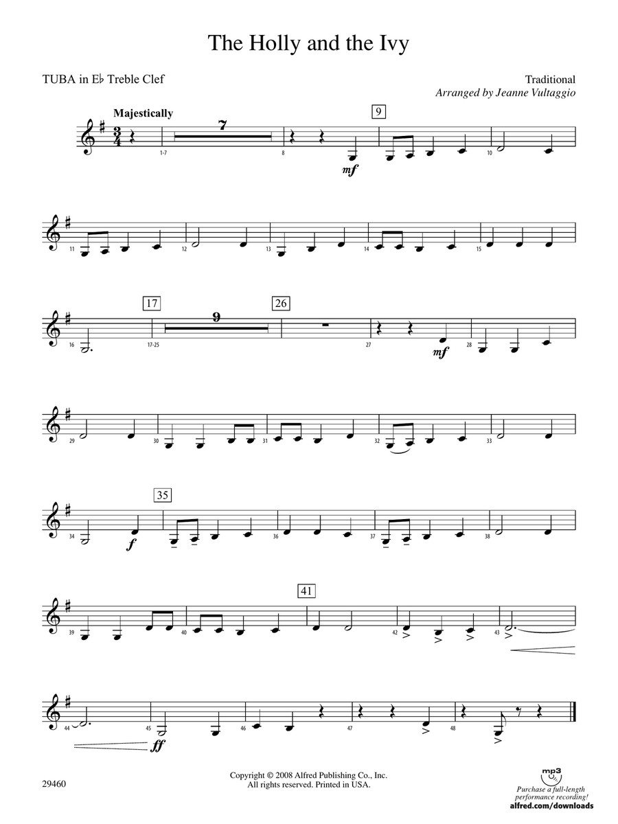 The Holly and the Ivy: (World Part) E-flat Tuba T.C.