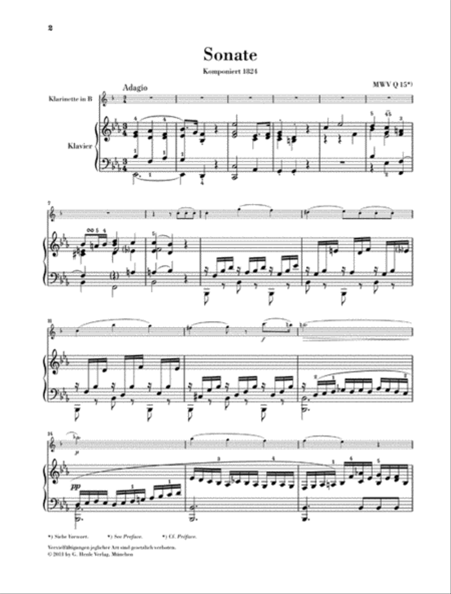 Sonata in E-flat Major Clarinet Solo scores gallery preview page 2