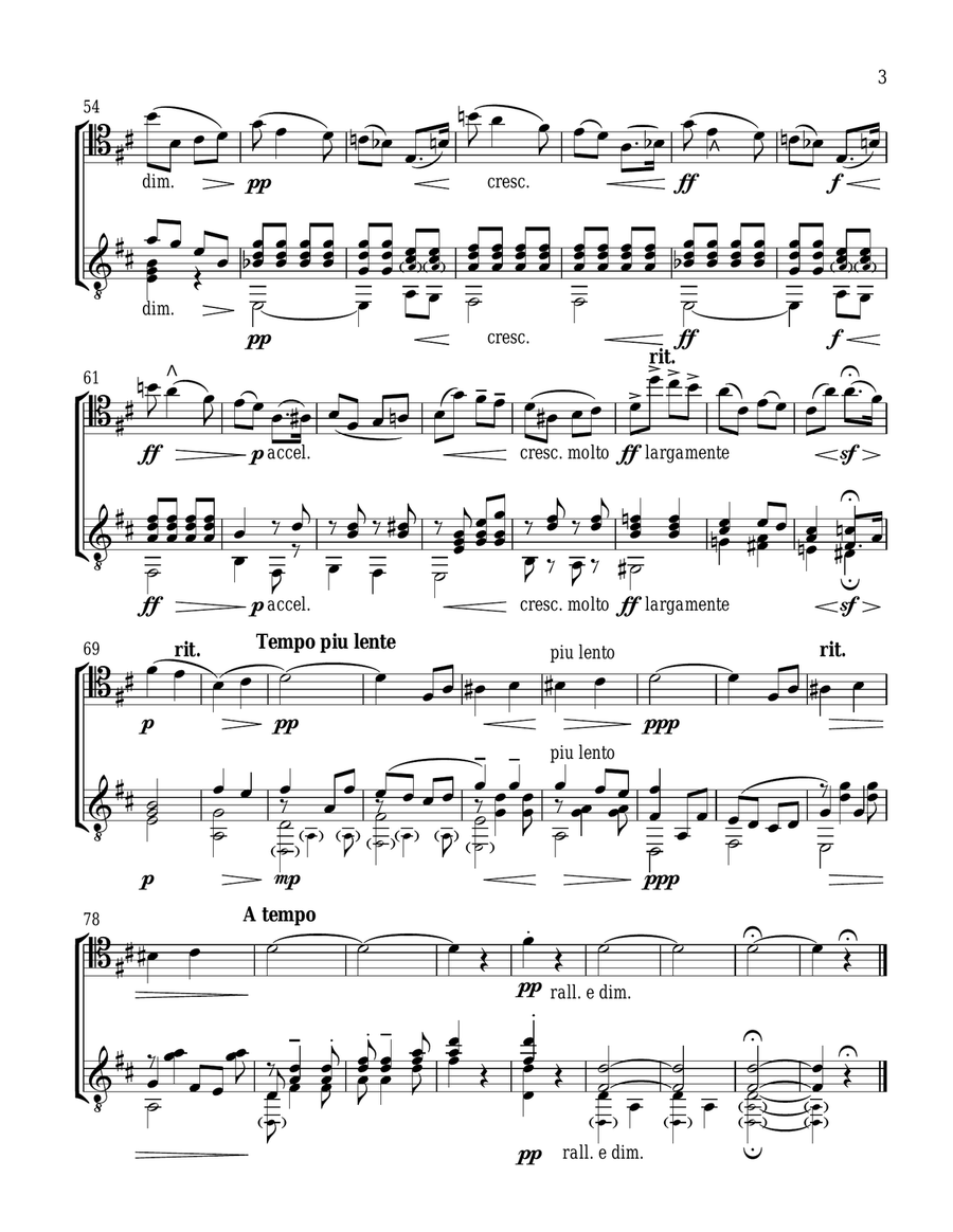 Salut D'Amour (Cello and Guitar) - Score and Parts String Duet scores gallery preview page 3