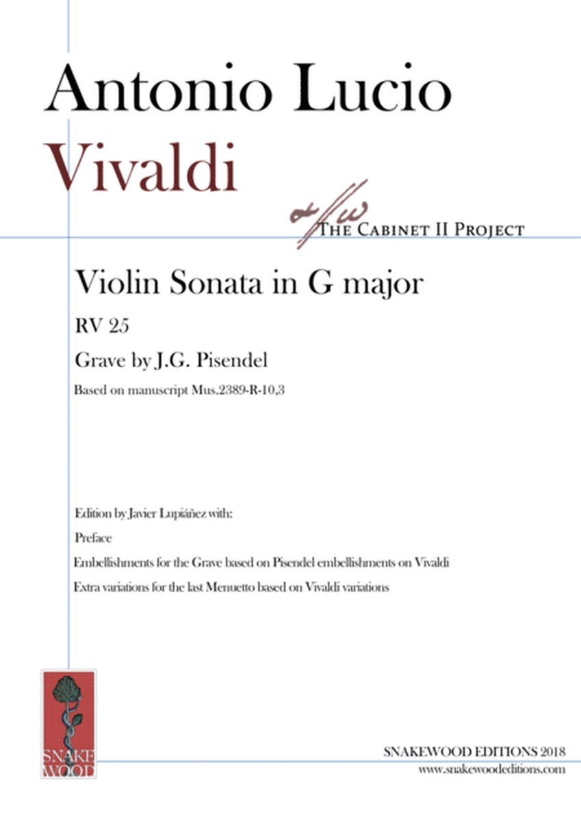 Vivaldi – Sonata in G major "per Pisendel" RV 25 image number null