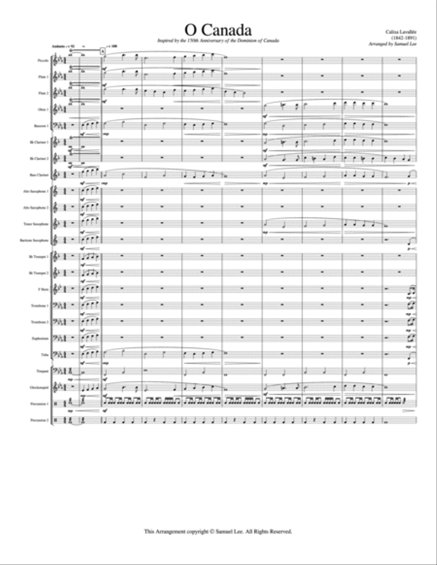 O Canada Concert Band scores gallery preview page 4