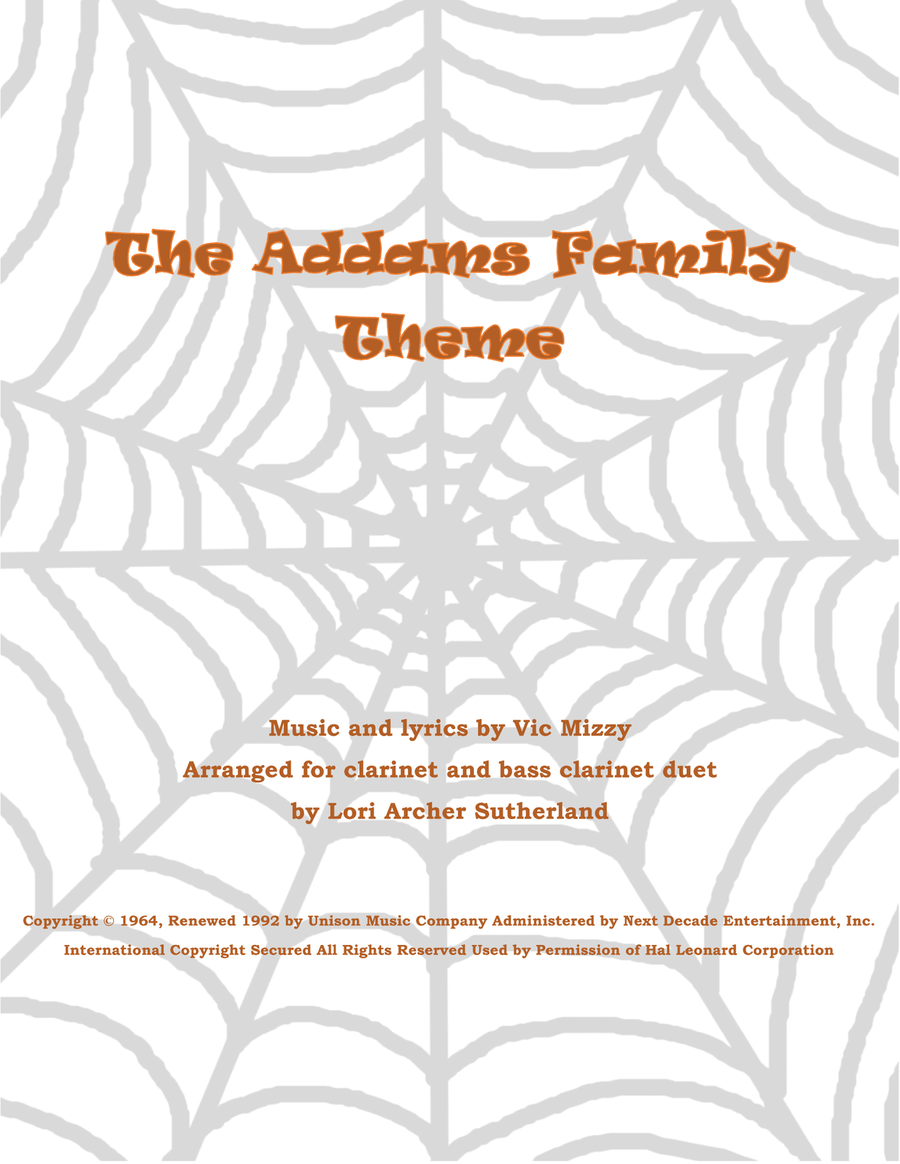 The Addams Family Theme Clarinet Duet scores gallery preview page 1