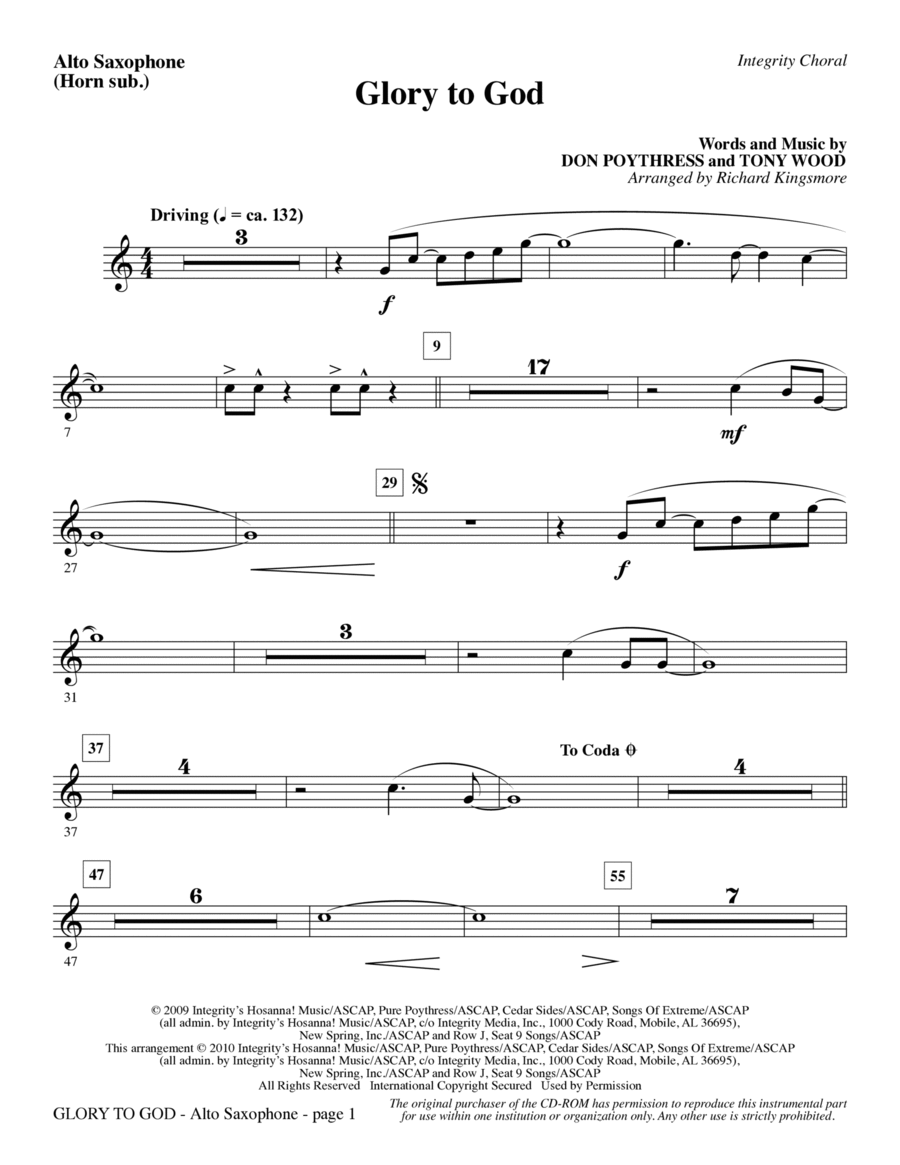 Glory store alto saxophone