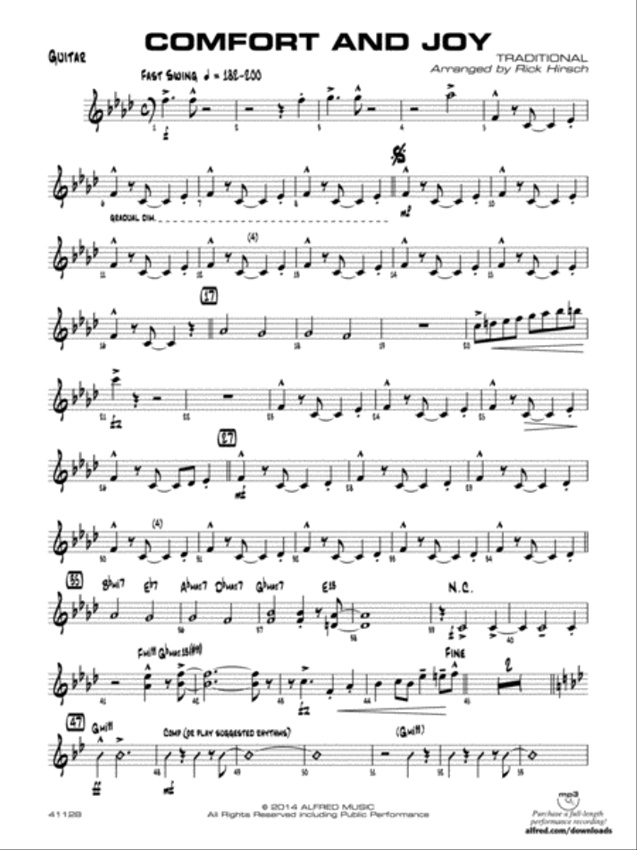 Comfort and Joy: Guitar Jazz Ensemble scores gallery preview page 1