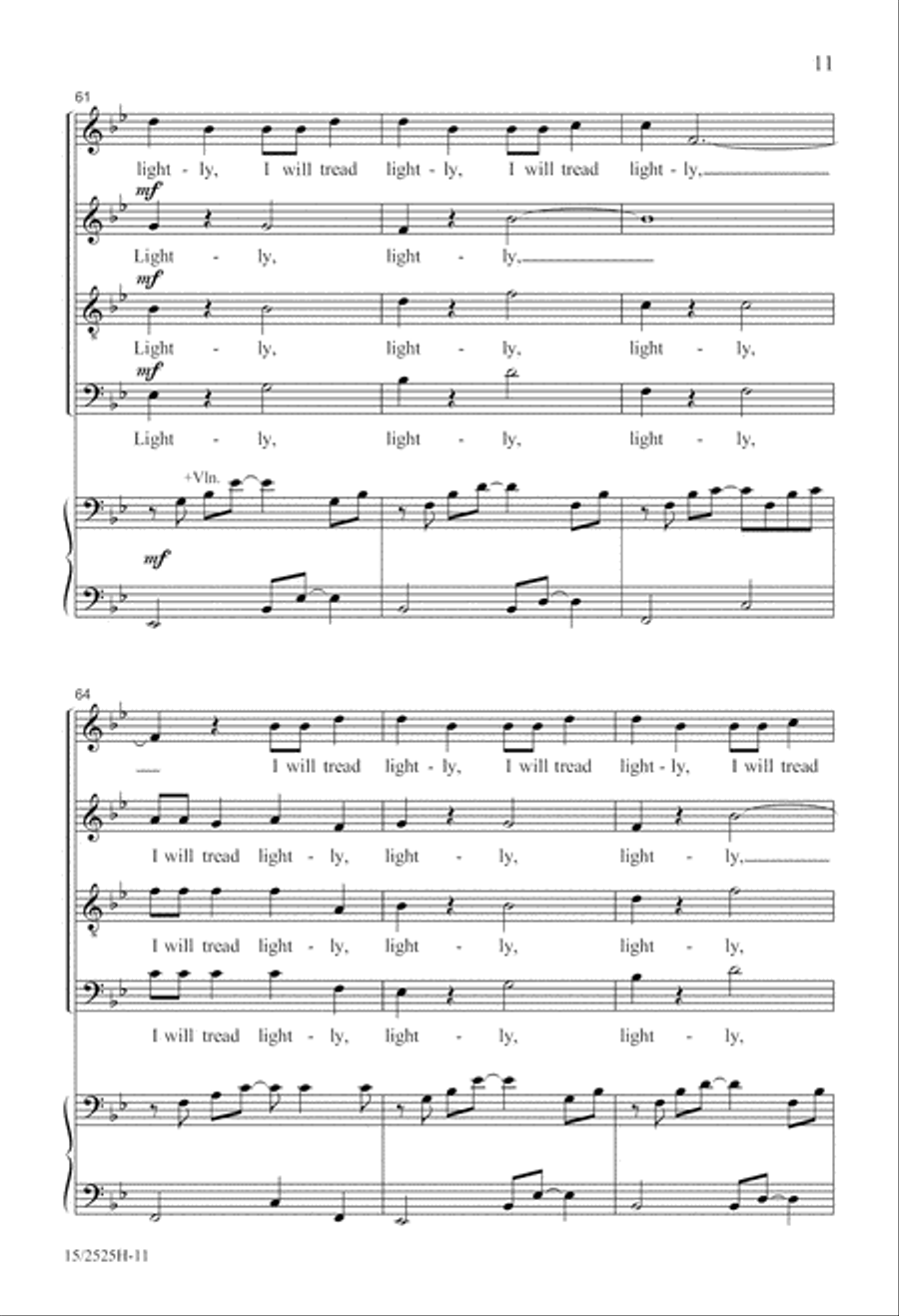 I Will Tread Lightly 4-Part scores gallery preview page 11