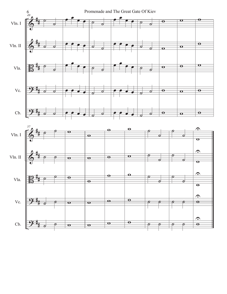 Promenade and The Great Gate Of Kiev String Orchestra scores gallery preview page 6